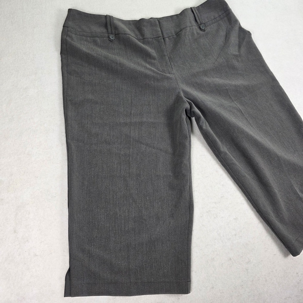 First Option‎ Too! Womens 22W Capris Gray Stretch Business Casual